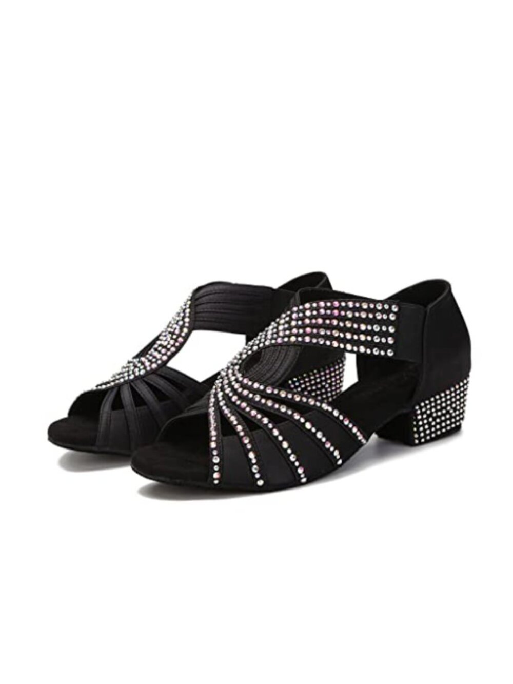 Rhinestone Ballroom Dance Shoes Latin Salsa Wedding Indoor Crystal Heels